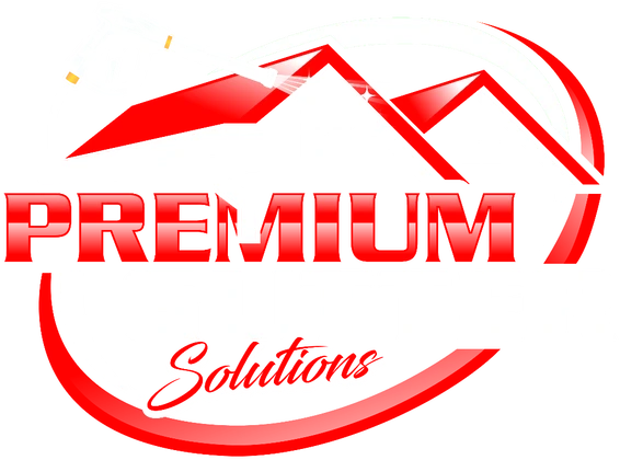 Premium Gutter Solutions logo: a red roofline, a white gutter and a pressure washer over the words Premium Gutter Solutions
